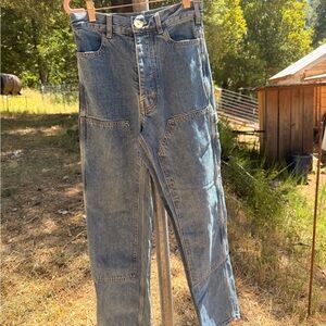 Denim Patchfront Handy Jeans in Cowboy Blue Denim